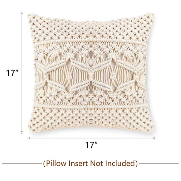Throw Pillow Cover Macrame Cushion Case Set of 2 - Picture 6 of 6